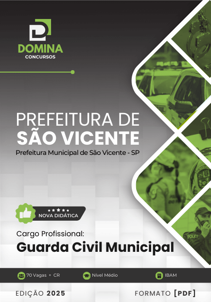 Novo Material: Apostila Guarda Civil Municipal São Vicente SP 2025
