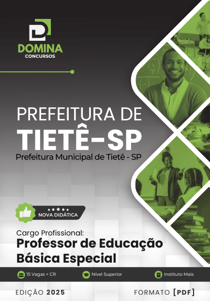 Novo Material: Apostila Professor de Educação Especial Tietê SP 2025 Novo Material: Apostila Professor de Educação Especial Tietê SP 2025