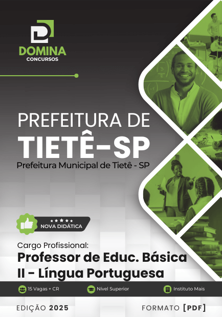 Novo Material: Apostila Professor de Português Tietê SP 2025 Novo Material: Apostila Professor de Português Tietê SP 2025