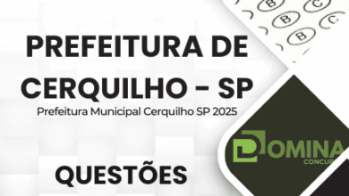 150 Questões Comentadas para Concurso da Prefeitura de Cerquilho – SP 2025