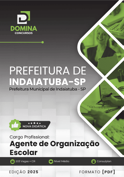 Apostila Profissional para Agente de Organização Escolar – Indaiatuba SP 2025