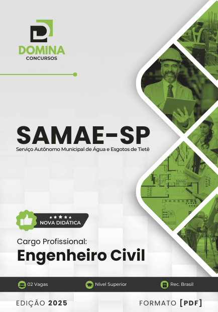 Inicie sua Carreira: Apostila Engenheiro Civil SAMAE Tietê SP 2025 – Garanta seu Sucesso! Inicie sua Carreira: Apostila Engenheiro Civil SAMAE Tietê SP 2025 – Garanta seu Sucesso!