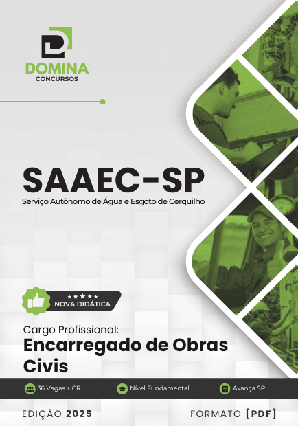 Apostila Completa para Encarregado de Obras Civis – SAAEC SP 2025: Guia Atualizado