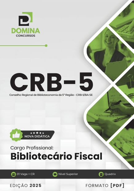 Apostila Completa para Bibliotecário Fiscal CRB-5 BA-SE 2025: Estudo e Preparação