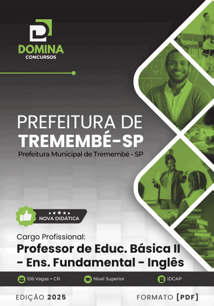 Apostila Professor de Inglês 2025 – Tremembé SP: Conteúdos e Metodologias Atualizadas Apostila Professor de Inglês 2025 – Tremembé SP: Conteúdos e Metodologias Atualizadas
