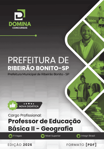 Apostila 2026 para Professores de Geografia em Ribeirão Bonito, SP