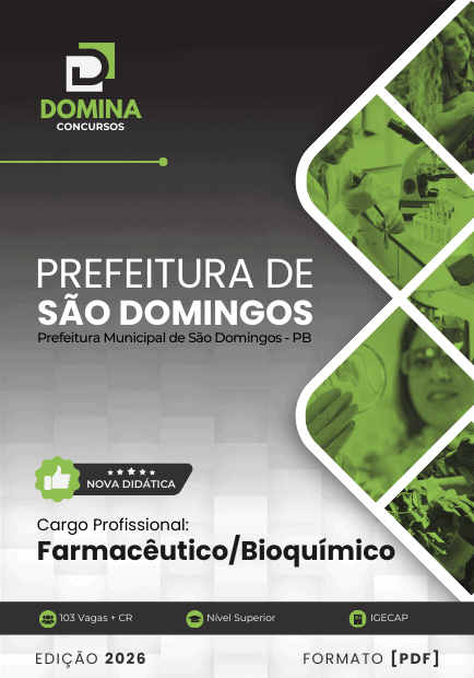 Apostila do Farmacêutico Bioquímico: Formação e Práticas em São Domingos – PB 2026 Apostila do Farmacêutico Bioquímico: Formação e Práticas em São Domingos – PB 2026