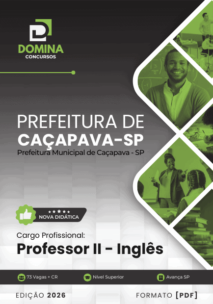 Apostila para Professores de Inglês – Caçapava SP 2026: Conteúdo Completo e Atualizado.