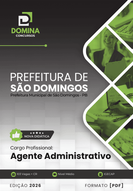 Apostila do Agente Administrativo – São Domingos PB 2026: Prepare-se para o Sucesso Apostila do Agente Administrativo – São Domingos PB 2026: Prepare-se para o Sucesso