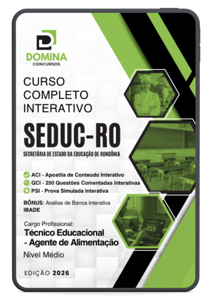 Curso Completo SEDUC-RO 2026 (IBADE): Formação para Agente de Alimentação Profissional