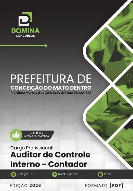 Descubra a Apostila de Auditor de Controle Interno 2026 de Conceição do Mato Dentro! Descubra a Apostila de Auditor de Controle Interno 2026 de Conceição do Mato Dentro!