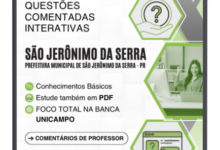 525 Questões Comentadas: São Jerônimo da Serra PR 2026 – Nível Superior Unicampo 525 Questões Comentadas: São Jerônimo da Serra PR 2026 – Nível Superior Unicampo