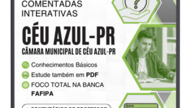 550 Questões Comentadas: Câmara Municipal de Céu Azul PR 2026 – Nível Médio FAFIPA