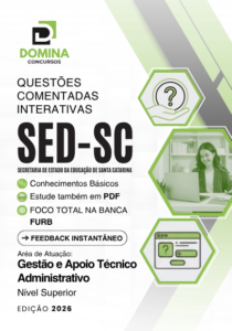 Domine a área de Gestão com 700 Questões Comentadas SED SC 2026 da FURB!