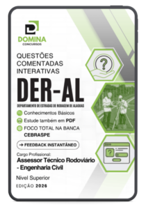 1000 Questões Comentadas DER AL 2026: Engenharia Civil para Assessor Técnico