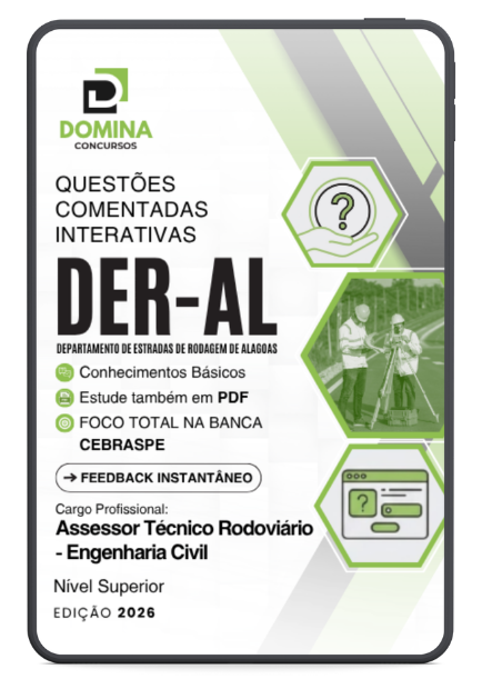 1000 Questões Comentadas DER AL 2026: Engenharia Civil para Assessor Técnico