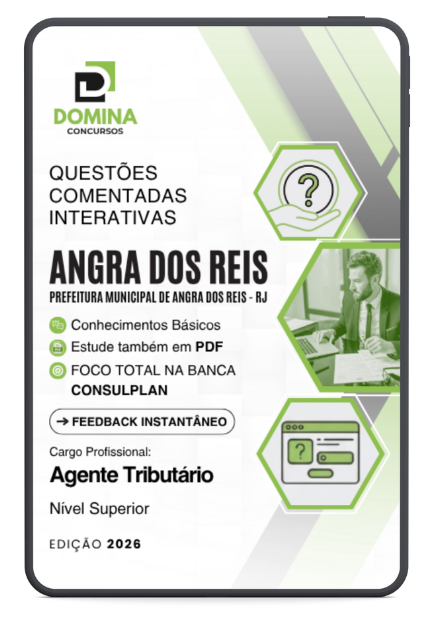 600 Questões Comentadas: Prepare-se para o Concurso de Agente Tributário em Angra dos Reis 2026!