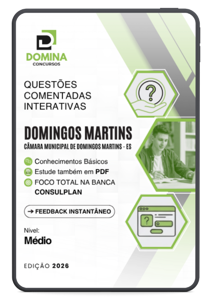800 Questões Comentadas para Câmara Municipal de Domingos Martins ES 2026 – Nível Médio