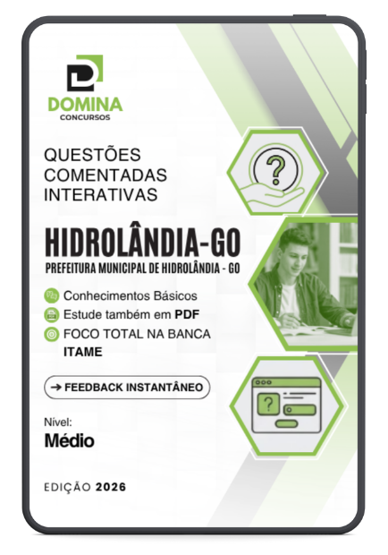 900 Questões Comentadas para Nível Médio – Hidrolândia GO 2026 | Itame Consultoria