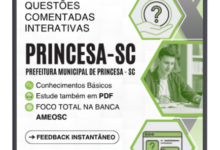 Domine o AMEOSC 2026: 500 Questões Comentadas da Princesa SC para Nível Médio!