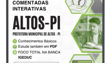 600 Questões Comentadas Interativas para Nível Médio – Prefeitura de Altos, PI