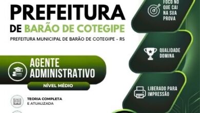 Apostila Completa para Agente Administrativo – Barão de Cotegipe/RS 2026