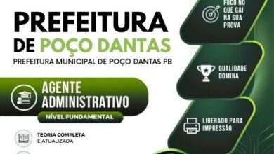 Apostila Completa para Agente Administrativo – Poço Dantas PB 2026 Apostila Completa para Agente Administrativo – Poço Dantas PB 2026