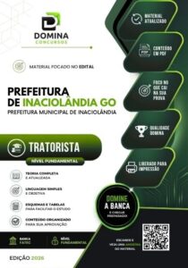 Apostila Profissional de Tratorista para Inaciolândia – GO 2026
